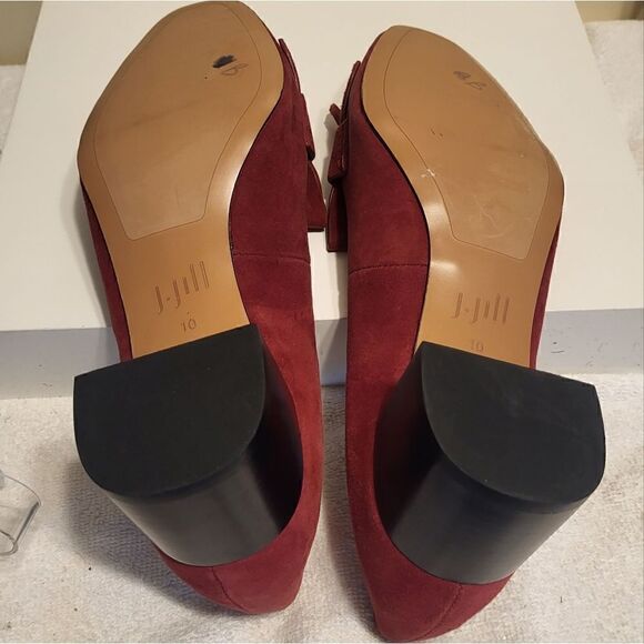 NEW J.Jill "Juliette" Red Suede Kiltie Front Heeled Loafers Sz.10 MSRP $130 - Picture 8 of 8